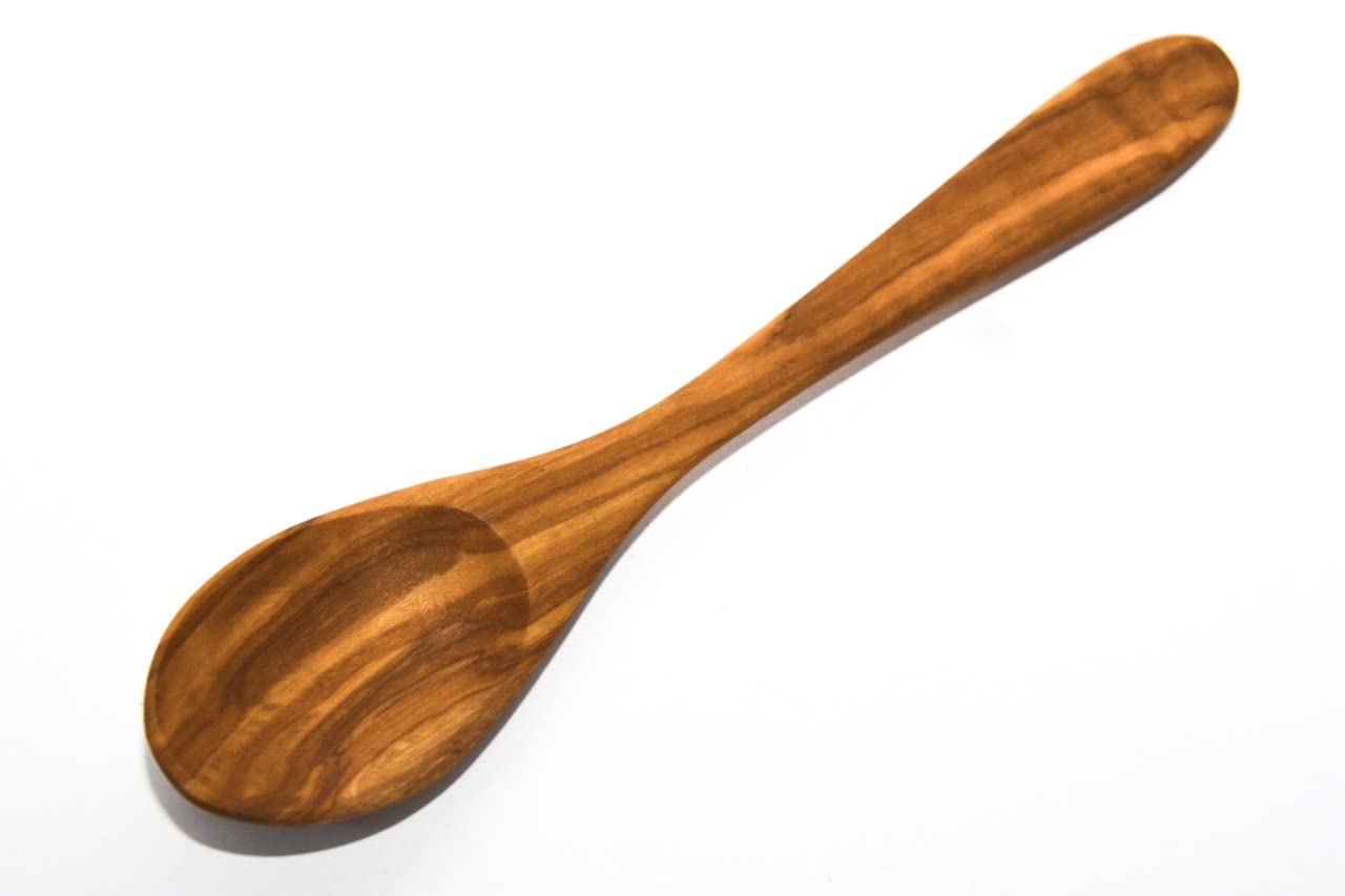 Juego de 6 cucharas de madera de olivo de 7 pulgadas