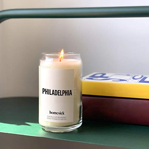 Homesick Premium Scented Candle, Philadelphia - Scents Of Heliotrope Flower, Fresh Air, 13.75 Oz, 60-80 Hour Burn, Natural Soy Blend Candle Home Decor, Relaxing Aromatherapy Candle #TOP4