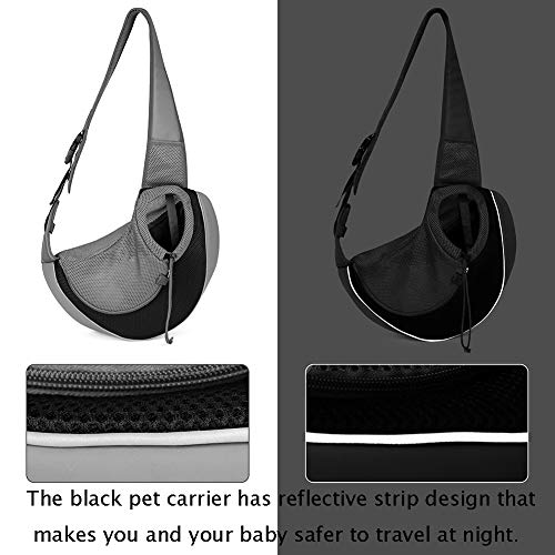 Reflective Pet Dog Sling Carrier Breathable Mesh Travel Safe Sling Bag
