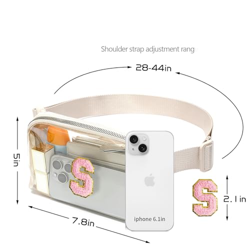 Image of Clear Belt Bag Stadium Approved for Women Men - Fanny Pack With Adjustable Strap, Crossbody Waist Bag for Concerts, Sports, Travelling, Hiking, Running (Z-Clear-S)