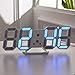 Produktbild Rouku 3D Digitaler Wecker Wand LED Nummer Zeituhr LED Elektronische Uhr mit Schlummerfunktion praktisch (blau)