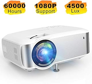 Projector, TOPVISION 1080P Supported Video Projector with 4500L, 60,000 Hrs Home Projector