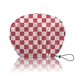 BHAHB Gorro de ducha reutilizable, de doble capa, ajustable, elástico, impermeable, de EVA, para mujeres y niñas, lindo estético, a cuadros rosas