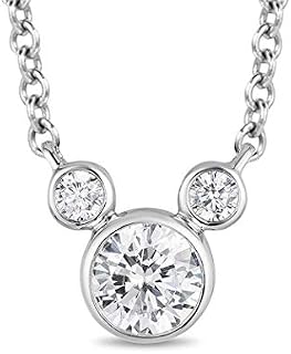 Baobei Mickey Mouse Necklace for women, Sterling Silver necklace, Cubic Zirconia Minnie mouse Necklace for girls, friendship crystal necklace, birthday gift, jewellery gifts for women, Jewellery Box