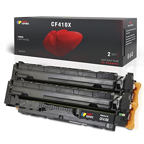 TONER EXPERTE Compatible 410A 410X Black Toner Cartridge Replacement for CF410A CF410X for Color LaserJet Pro M452dn M452nw MFP M377dw M477dw M477fdn M477fdw M477fnw Printer 2-Pack