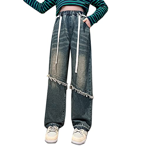 Tollder Girl High Elastic Waist Jeans Pants Flare Slimming Leg Pants Long Wide Leg Pants Baby Girls Skinny Jeans2