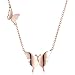 Produktbild Unendlich U Elegant Doppel Schmetterlinge Damen Halskette 925 Sterling Silber Anhänger Collier Verstellbare Kette, Rosegold