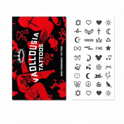 Semi Permanent Tattoo for Women & Men, Temporary Tattoos, Lasting 7-15 Days Fake Tattoos, Waterproof Non-reflective Tattoo Stickers Realistic, Finger A14 image 3