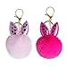2 Schlüsselanhänger Gesetzt, Herzförmige Ohren, Rosa Pelzball Plüsch Telefon Anhänger, Auto Schlüsselanhänger Anhänger, Exquisiter Modetrend Schlüsselanhänger Männer Organizer Praktischer