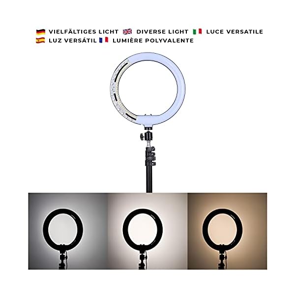 Gelid Solutions LED Ringlicht mit Stativ, Ringleuchte mit Handyhalter, ideal für Selfies, Fotos und Videos – Bild 5