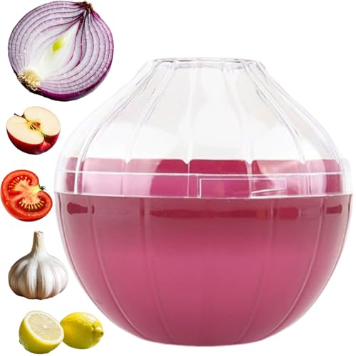 Dokpod Reusable Onion & Tomato Storage Containers - Freshness Saver Keepers with Transparent lid Organizer for Fridge, Onion Holder Storage Onions Keeper for Refrigerator, Fruit Storages Box