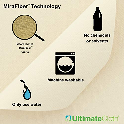 The Ultimate Cloth, Mirafiber - Advanced Cleaning Cloth Reusable, Ecofriendly Chemical Free, Superior Multi-Surface Cloth 5 Pack Medium Size White #TOP6