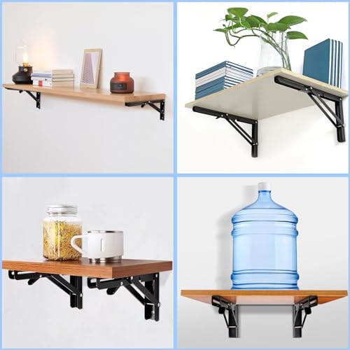 Nutabevr 400 mm Schwerlast Klappkonsole, 2 Stück Klappregalhalterungen,Metall Klappwinkel Tischhalter,Wandregal Regalunterstützung Klammer für DIY Halterung,Haus Küche Klapptisch