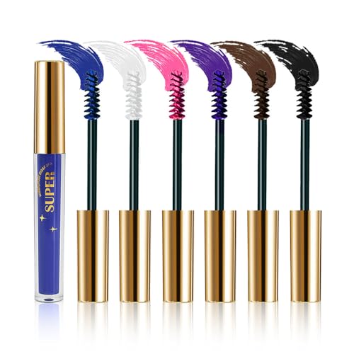 Image of Colored Mascara for Eyelashes, Voluminous Colorful Mascara Set, Pink Blue Purple White Brown Black Lash Pack - Lengthening, Defining, Curling, Multiplying Formula, Cruelty-Free & Waterproof