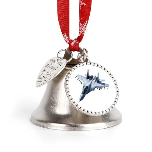 F 20 Jet Fighter Funny Christmas Bell Ornament Cute Xmas Tree Hanging Pendant Decoration for Holidays Party