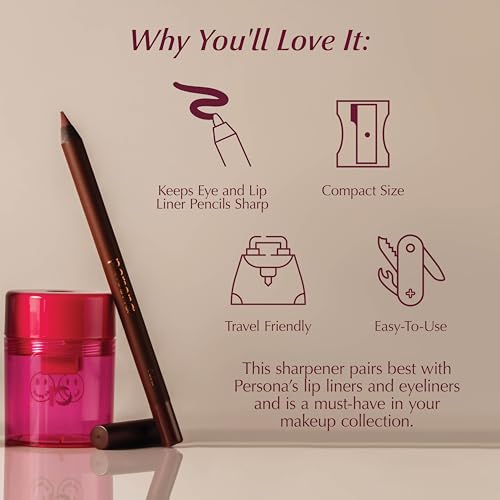 image for PERSONA Cosmetics Pencil Sharpener | Sharpens Lip & Eye Pencils with P