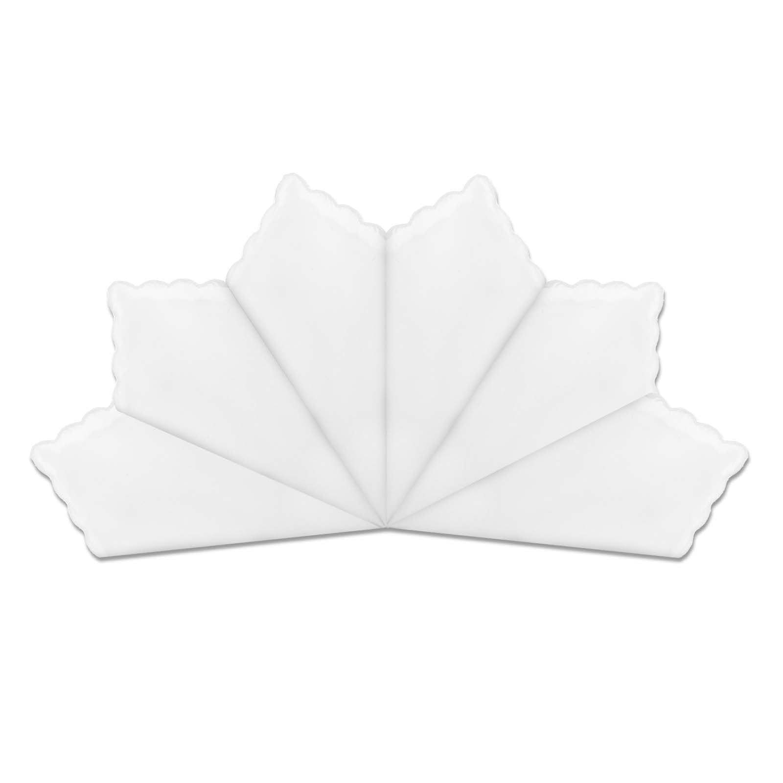 Gjinxi Lot de 6 petits mouchoirs blancs ensemble de mouchoirs en tissu de coton pochette de costume mouchoir de serviette pour un usage quotidien mariage femme (30 x 30 cm)