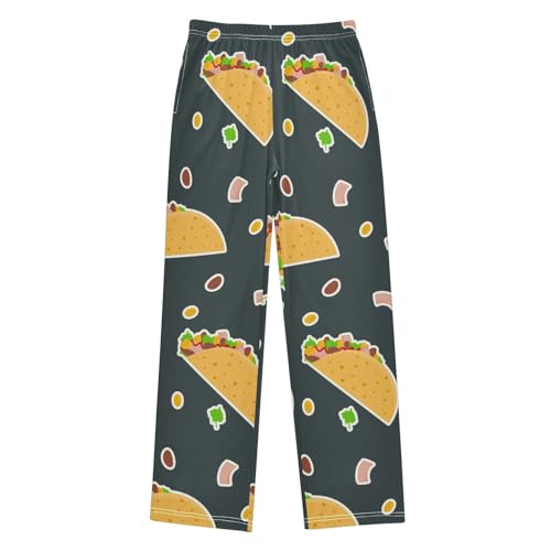 Pajama Pants Unisex Elastic Waist Lounge Pants Soft Sleepwear Bottoms Pj Pants for 6-14 Years