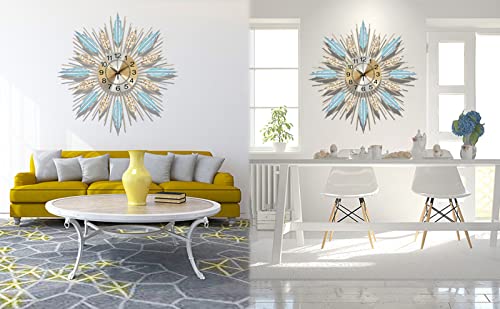 Horloge murale starburst elegante et creative pour decoration murale de chambre