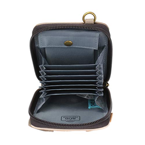 Image of CHALA RFID Cute-C Credit Card Holder Wallet Wristlet - Women Faux Leather Cute-C with Strap