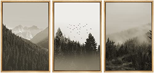SIGNWIN Framed Canvas Print Wall Art Woodland Nursery Decor Set