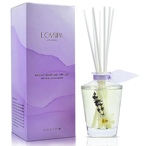 LOVSPA Sleep Lavender Vanilla Reed Diffuser Set | Spanish Lavender & Warm Madagascar Vanilla – Peaceful & Serene Scent for Rest & Relaxation | Made in The USA