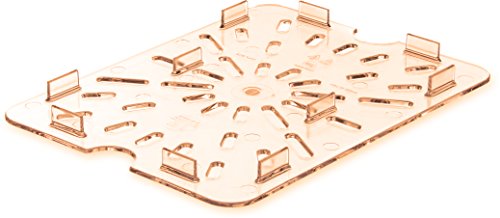 Carlisle FoodService Products Drain Shelf for Half Size High Heat Food Pan, Drainage for Storage Container, 12.75" x 10.38", 1 Count, Amber