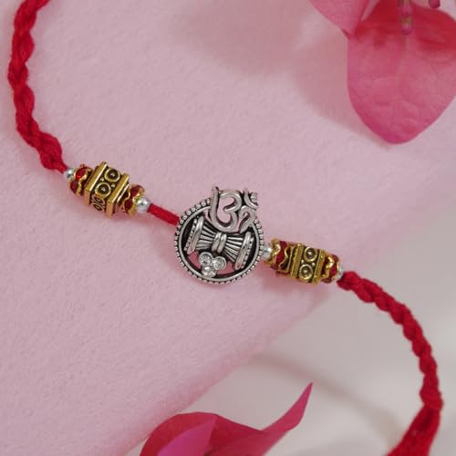 Image of I Jewels Design Rakhi With Roli Chawal & Rakshabandhan Card for Bro /Brother /Bhai