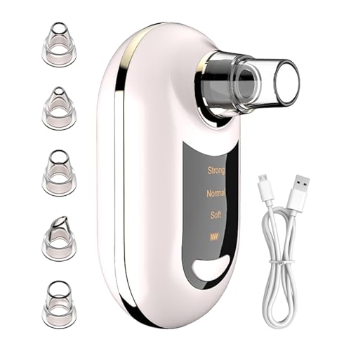 Duroecsain Aspirador facial para limpieza de poros | Eliminador de poros obstruidos, con 3 potencias de succión, recargable por USB, limpiador de poros para el hogar, hombres, uso diario, tiempo de