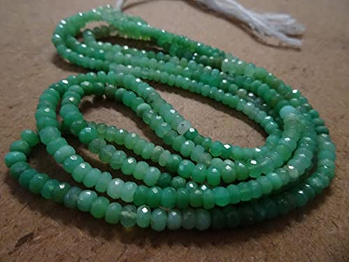 Chrysoprase naturelle en perles rondelles facettées 3mm pour création de bijoux uniques DIY