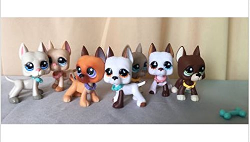 New 7X Littlest Pet Shop Dog Lps Toys Great Dane Dogs & 3X Accessories Random Rare #TOP3