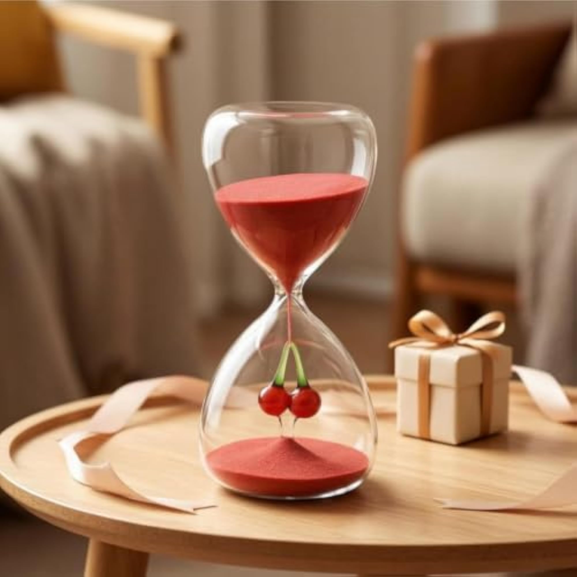Glass Hourglass 15-Minute Timer, Transparent Sand Clock