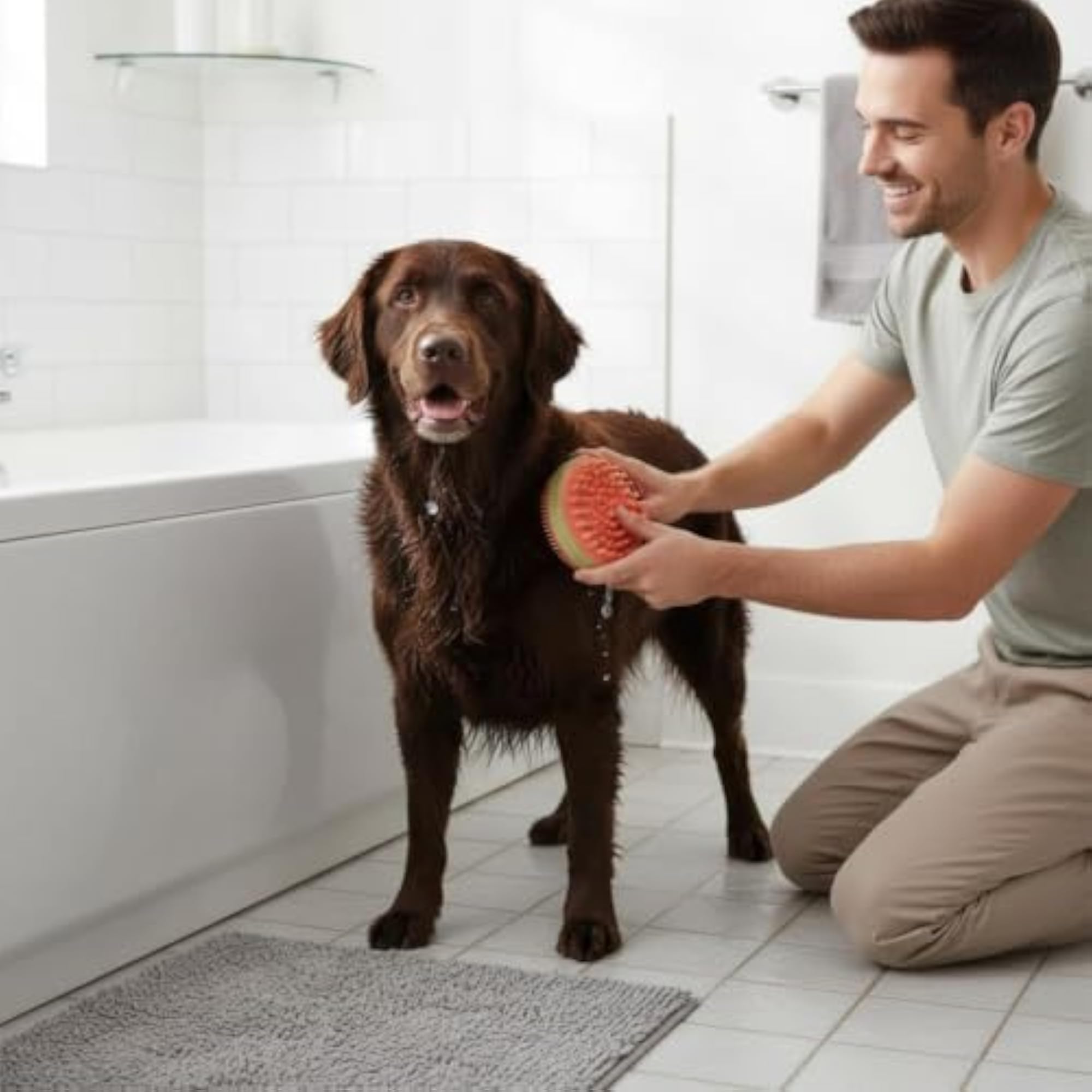 Cotton Making Shampoo Dispensing Brush for Pet Care