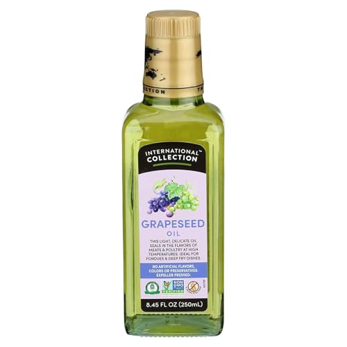 International Collection Grapeseed Oil, 8.45 fl oz (Pack of 1) | Expertly Sourced, Quality Oils | NonGMO Project Certified, No Artificial Flavors, Gluten Free, Vegan, Halal Approved