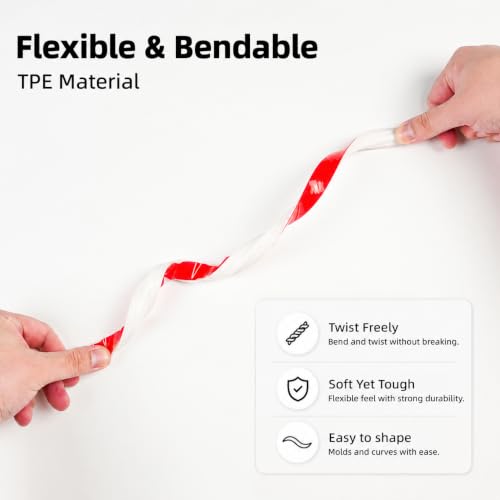 JSIWOTH Moulure Murale Autocollante 6,1m Flexible Blanc – vue 7