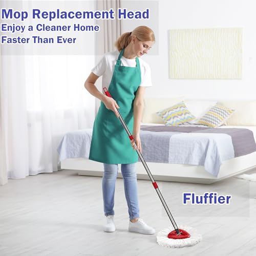 Image of Spin Mop Replacement Head 3 Pack Mop Refill Compatible with Ocedar Triangle Swivel Mops Microfiber Swivel Mop Refill,Deep Clean,Machine Washable and Easy to Replace