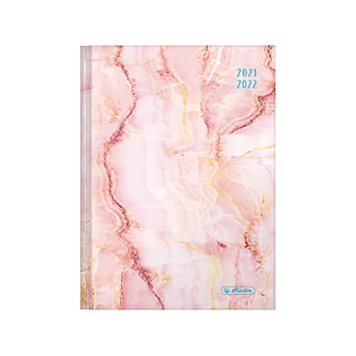 herlitz 50034888 Agenda scolaire 2021/2022 Legend A5 Motif marbre rosé Cover