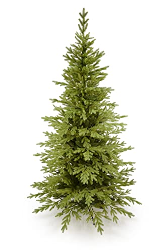 Künstlicher Weihnachtsbaum Naturfichte Elegante und traditionelle Spritzguss Tannenbaum grün mit Metallständer realistische Zweige mit Möglichkeit der Formgebung Höhe 225 cm Cover
