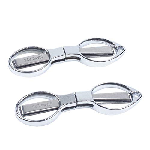 Hanweii 2 Pieces Folding Scissors, Portable Stainless Steel Mini Scissors Anti-Rust Telescopic Cutter Scissors for Home and Travel