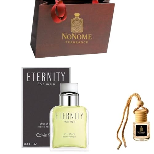 NoNome Aftershave For Man Eternity 3.4 oz 2 Pieces Set Bundle With - Hanging Car Smells-Fragrance Gift Set for Men