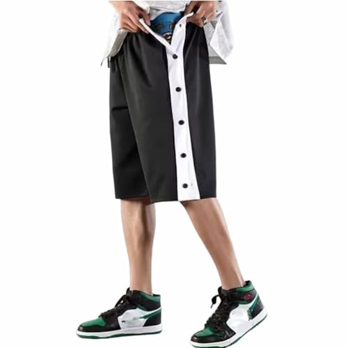 バスパン ジュニア レディース メンズ スナップボタン ジム バスケットパンツ バスケットボールパンツ パンツ ショートパンツ サイドボタン 筋トレ トレーニングウェア 運動着 ダンス