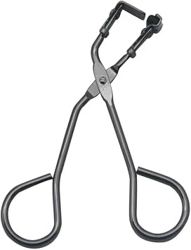 Gun Black Eyelash Curler with Refill Pads - Mini Lash Curler for All Eyelash Shapes - Professional Silicone Makeup Tool with Precision Tweezers - 2-in-1 Beauty Kit in Stainless Steel Design