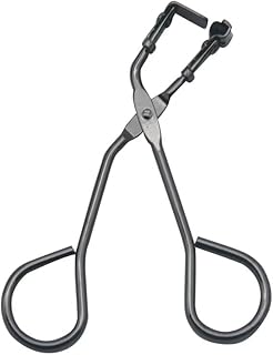 Gun Black Eyelash Curler with Refill Pads - Mini Lash Curler for All Eyelash Shapes - Professional Silicone Makeup Tool with Precision Tweezers - 2-in-1 Beauty Kit in Stainless Steel Design