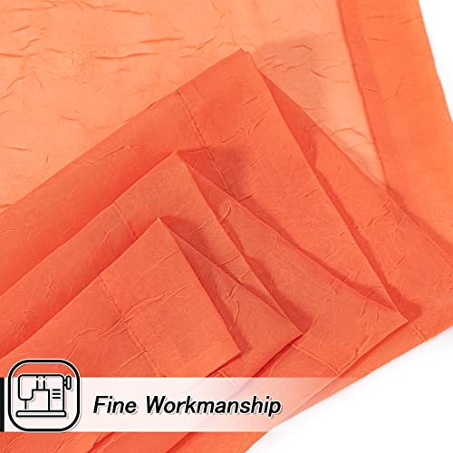 Mysky Home Crushed Voile Sheer Curtains For Living Room Rod Pocket Window Treatment Crinkle Sheer Curtains(2 Panels, 51" X 95", Orange) #TOP6