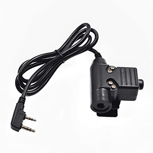 Tactical U94 Ptt Cable Plug Headset Adapter Compatible With Baofeng Radios Bf-F8Hp Bf-F9 Uv-82 Uv-82Hp Uv-82C Uv-5R Uv-5R5 Uv-5Ra Uv-5Re Uv-6R Bf 888S Kenwood Two Way Radio #TOP2