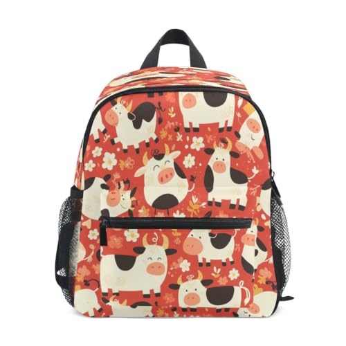 Cartable pour garçons filles avec bretelles confortables et motif vaches souriantes