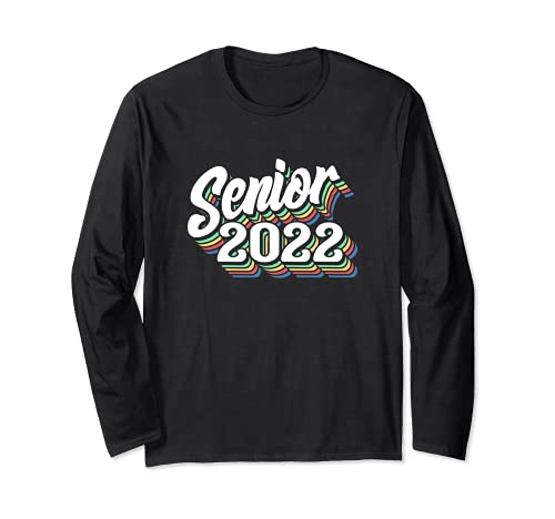 Retro Senior Class of 2022 Men Women Graduation 90's Grad Manga Larga