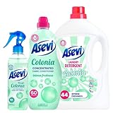 Asevi Colonia Bundle 3 Pack, Air & Fabric Spray 400ml, 60-Wash Fabric Softener, 44-Wash Laundry Detergent Gel, Intense Freshness - Image 1