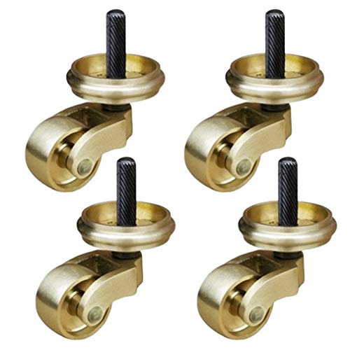 Roulettes pivotantes laiton massif 25mm pour table basse et canapé