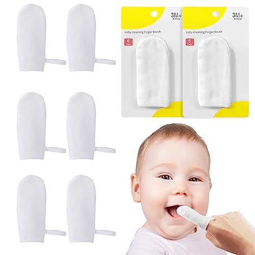 UPIQNG Baby Finger Toothbrush 12Pcs Toddler Gauze Mouth Cleaning ...